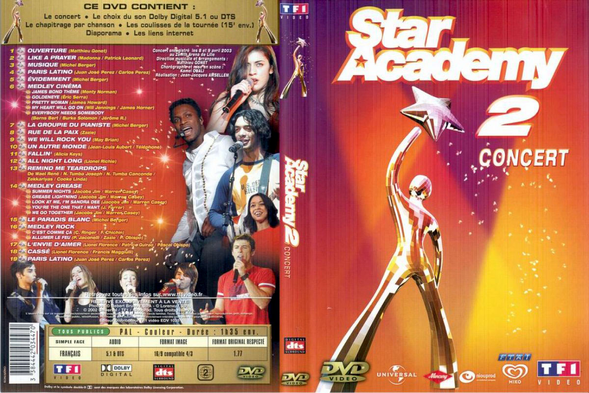 Jaquette DVD Star academy 2 le concert