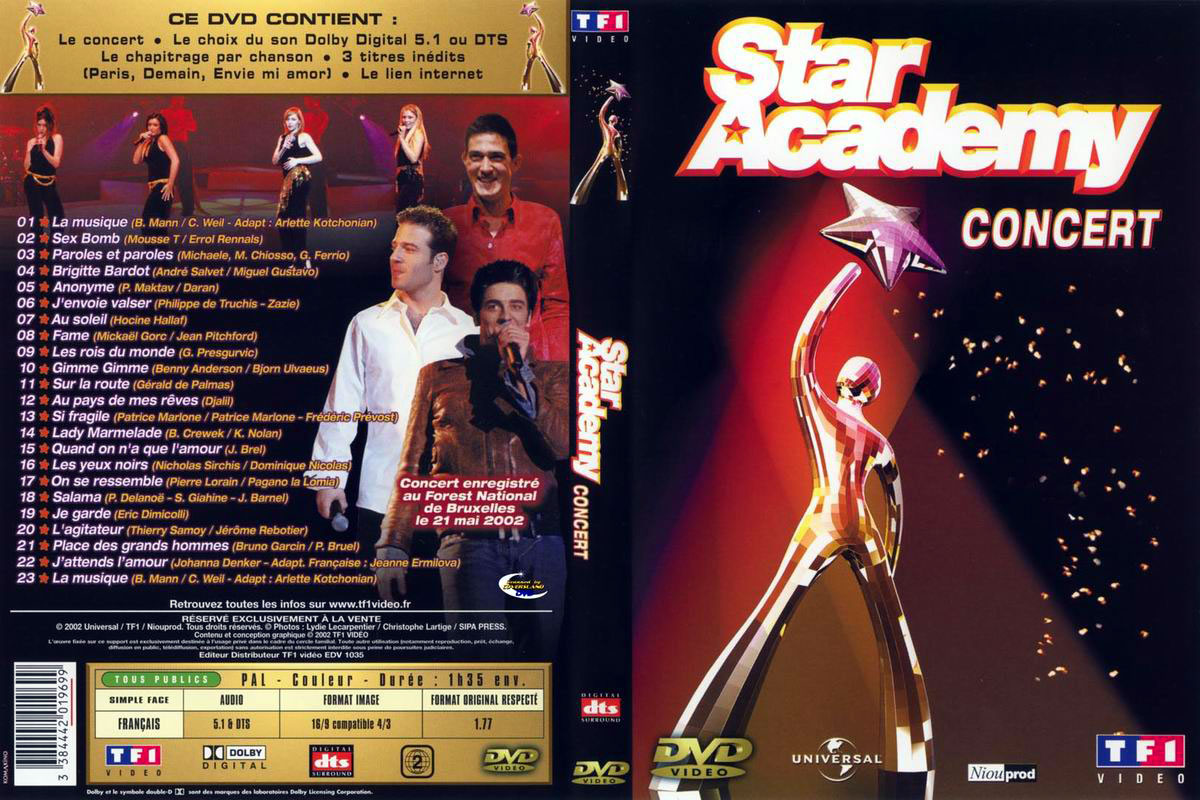 Jaquette DVD Star academy le concert